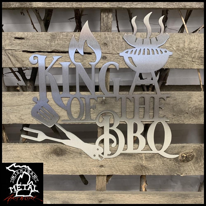 King Of The Bbq Metal Wall Art 12 X / Polished Signs