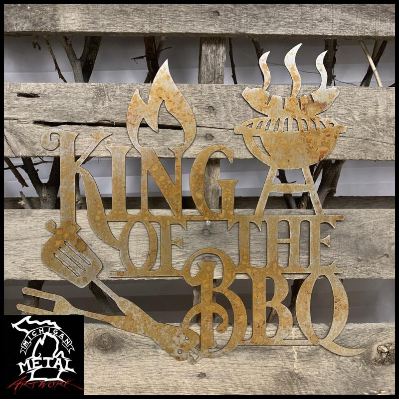 King Of The Bbq Metal Wall Art 12 X / Rustic Signs