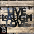 Live Laugh Love Metal Wall Art Black Decorative Words