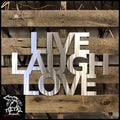 Live Laugh Love Metal Wall Art Polished Decorative Words