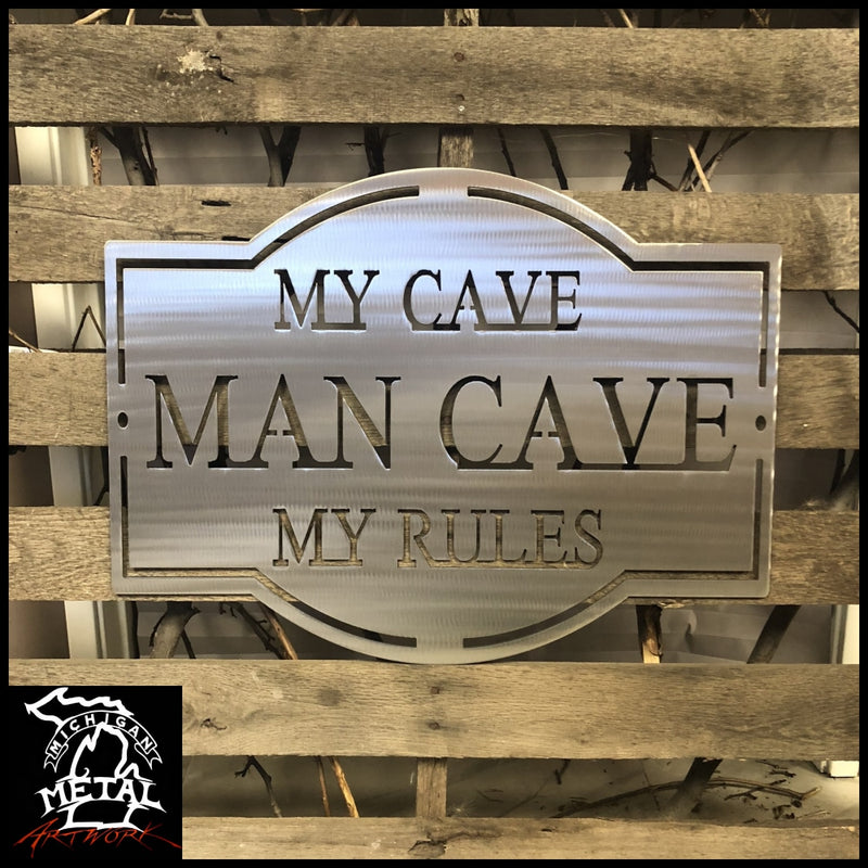 My Man Cave Metal Wall Art Sign 24 X 18 / Polished Signs