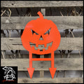 Pumpkin Metal Yard Art Vibrant Orange / 11 X 19 Holiday