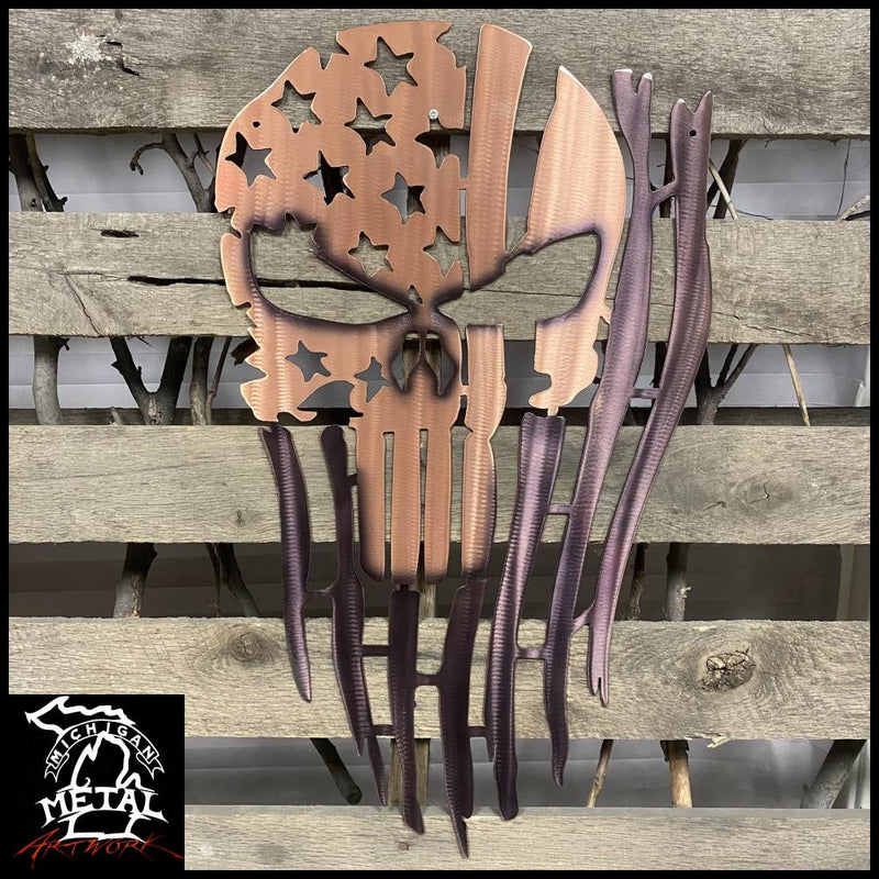 Punisher Flag Metal Wall Art 14 X 24 / Copper Black Flags