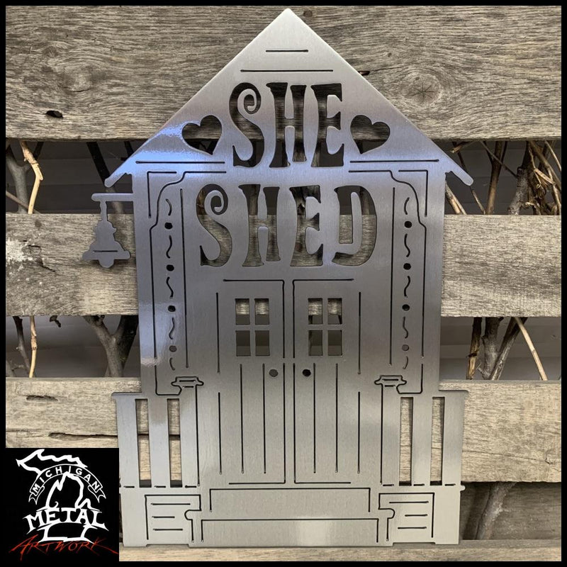 She Shed Metal Wall Art Polished / 13 X 18 Signs