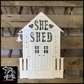 She Shed Metal Wall Art White / 13 X 18 Signs