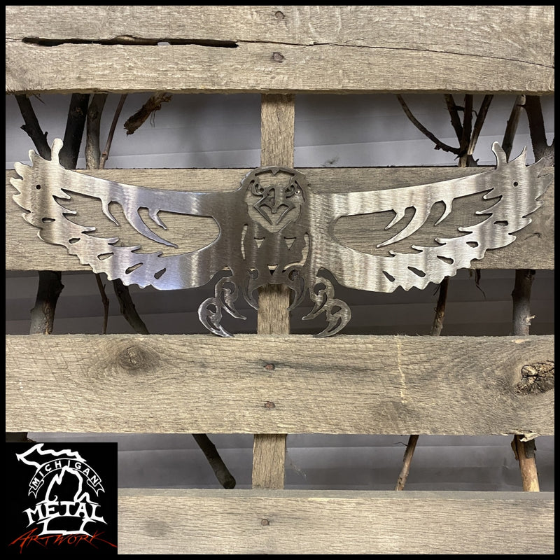 Swooping Eagle Metal Wall Art Pewter Hunting