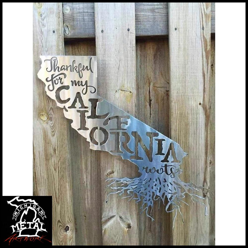 Thankful For My California Roots Metal Wall Art Polished /