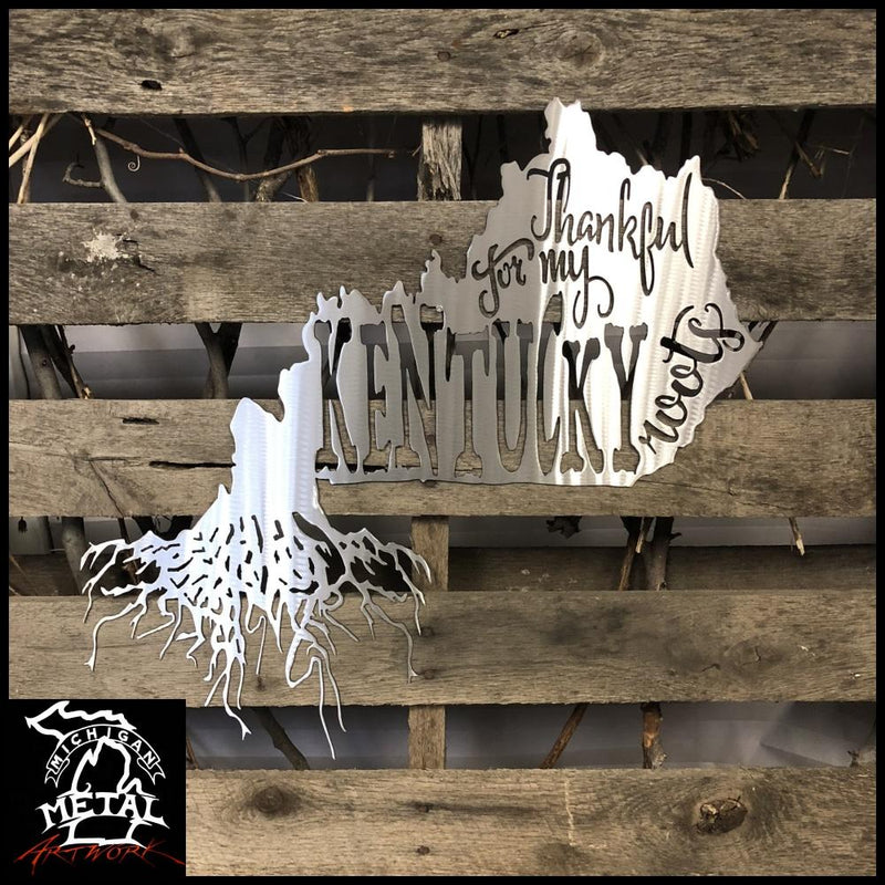 Thankful For My Kentucky Roots Metal Wall Art Polished /