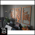 Tree Of Life 3 Panel Metal Wall Art Copper Bronze Trees &amp; Leaves