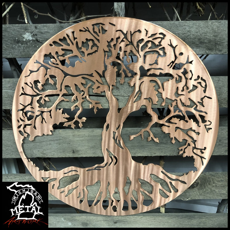 Tree Of Life Metal Wall Art 16 X / Copper Trees &amp; Leaves