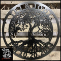 Tree Of Life Monogram Metal Wall Art 24 X / Black Trees &amp; Leaves