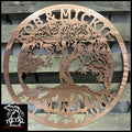 Tree Of Life Monogram Metal Wall Art 24 X / Copper Trees &amp; Leaves