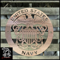 United States Navy Metal Wall Art Logo 24 Round / Copper Military