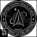 United States Space Force Metal Wall Art Logo 24 Round / Black Military