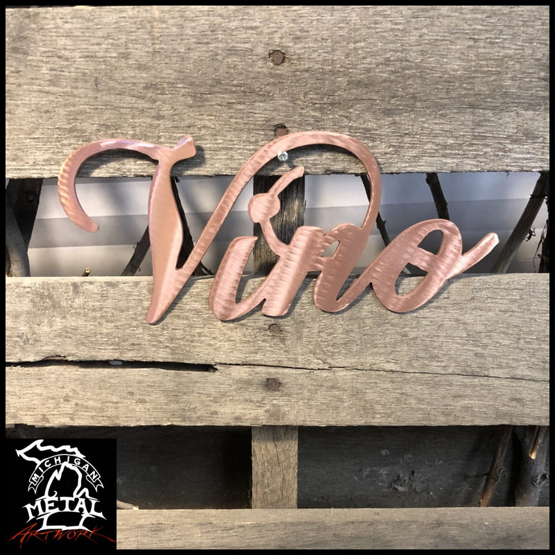 Vino Sign Metal Wall Art Wine